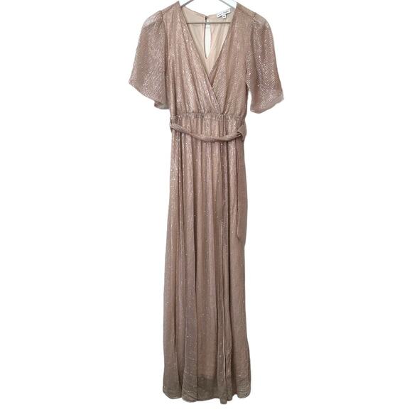 Baltic Born Champagne Abigail Sparkle Gown Maxi Dress Size XS - Picture 1 of 7